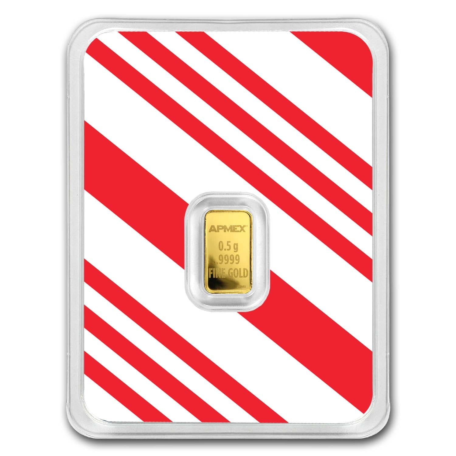 1/2 gram Gold Bar - APMEX (w/Candy Cane Stripes Card, In TEP) - Walmart.com