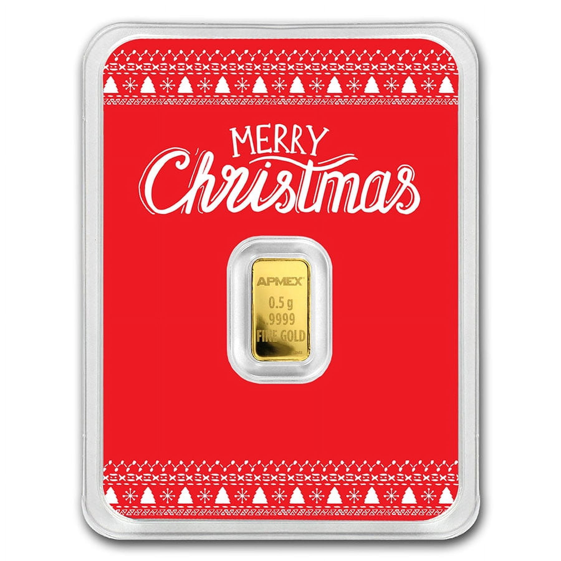 1/2 gram Gold Bar - APMEX (w/Red Merry Christmas Card, In TEP)