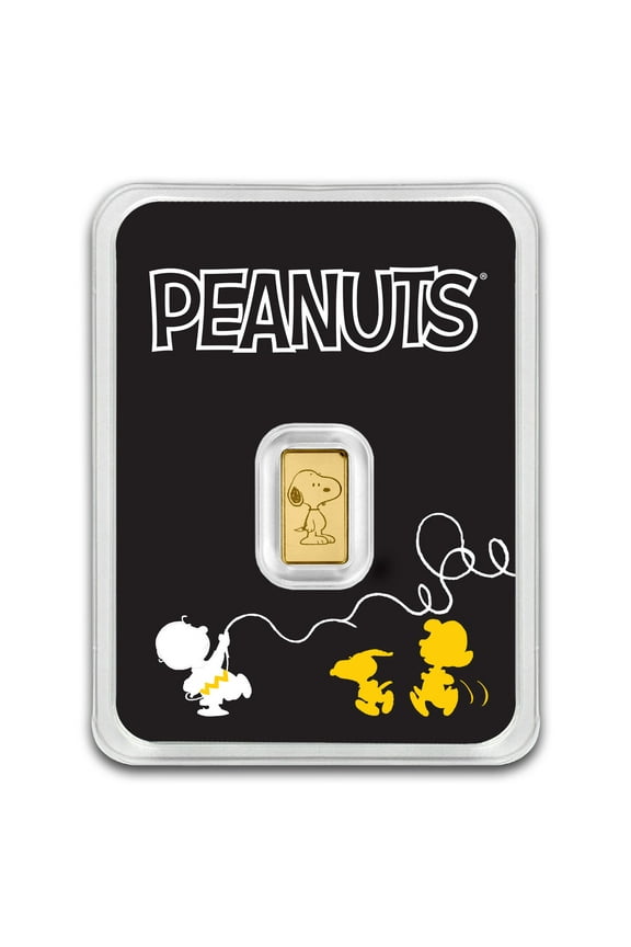 1/2 gram Gold Bar - Peanuts Snoopy (75th Anniversary)