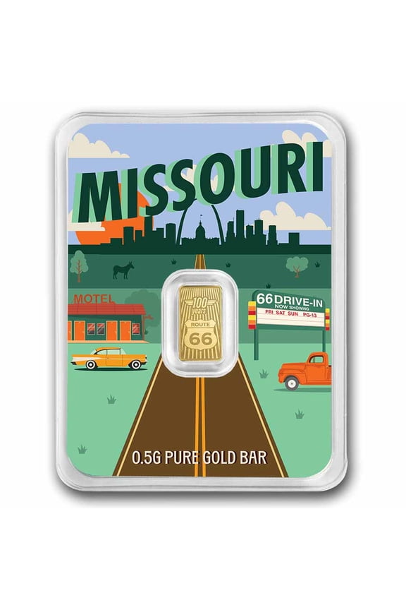 1/2 gram Gold Bar - Route 66 (Missouri TEP)