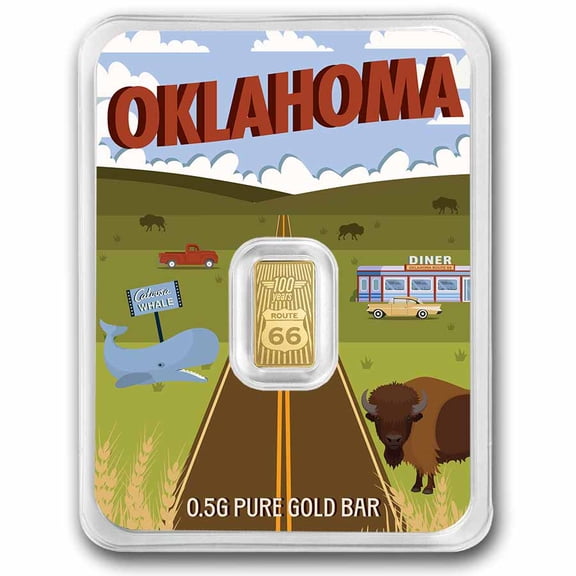 1/2 gram Gold Bar - Route 66 (Oklahoma TEP)