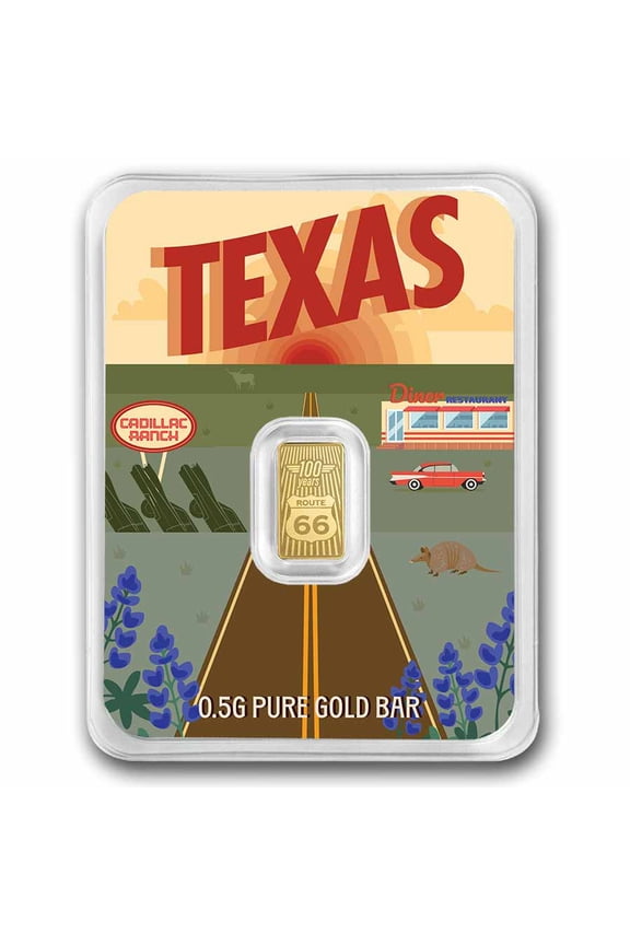 1/2 gram Gold Bar - Route 66 (Texas TEP)