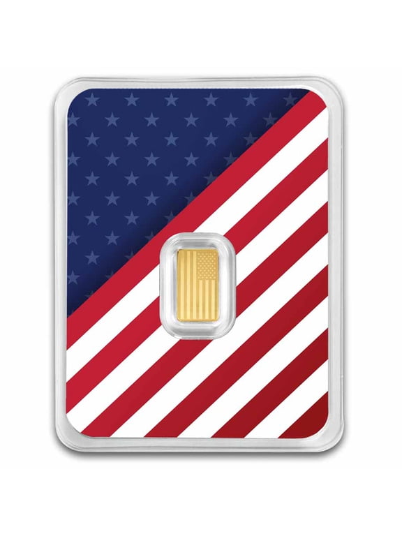 1/2 gram Gold Bar - United States Flag & Statue of Liberty