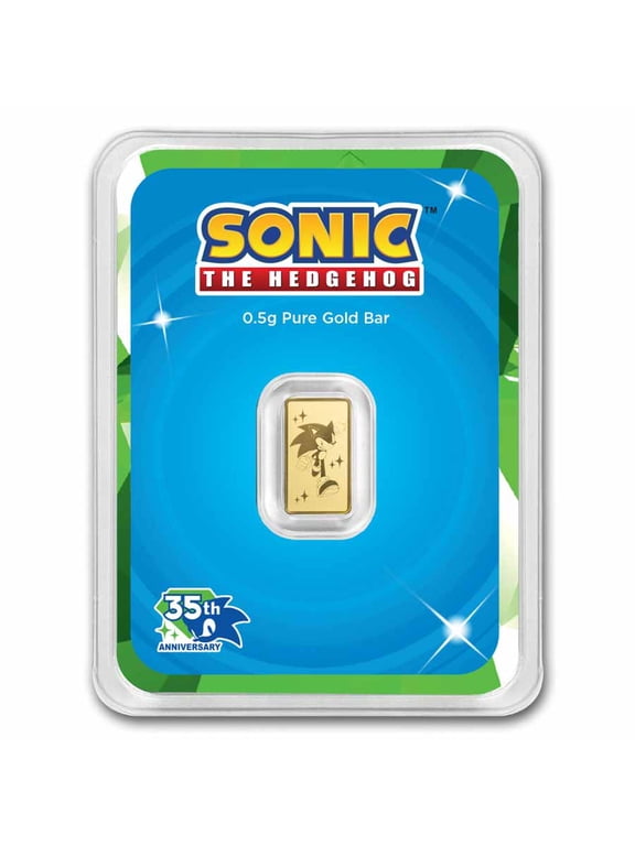 1/2 gram Gold Bar in TEP - Sonic the Hedgehog 35th Anniversary