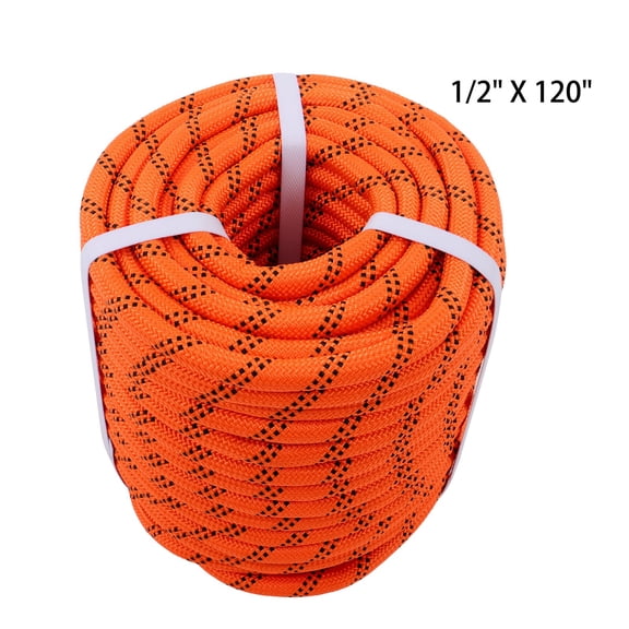 1/2 in ×120' 48 Stranded Braided Rope Breaking Strength 5174 Pounds Orange Black