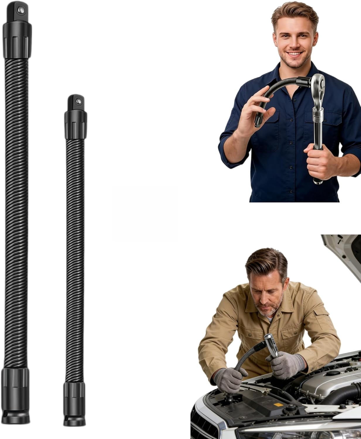 1/2 in Flexible Shaft Extension Extender Torque Socket, Heavy-Duty ...