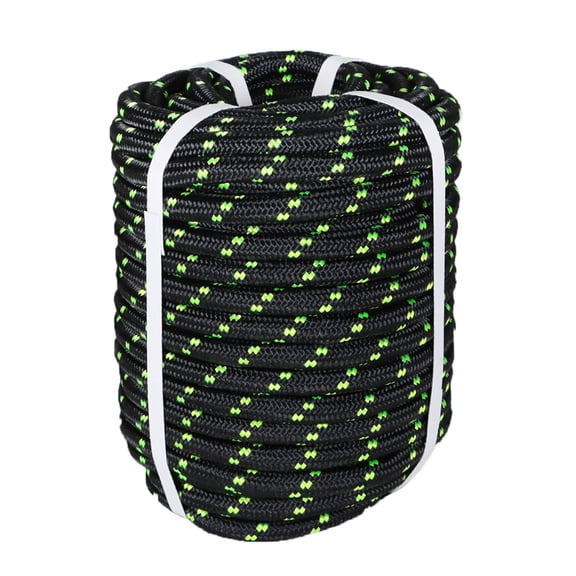 1/2 in Polyester Rope 150 FT Nylon Pulling Rope Arborist Rigging Rope Sailing Rope for Camping Swings Arborist Gardening Marine Black