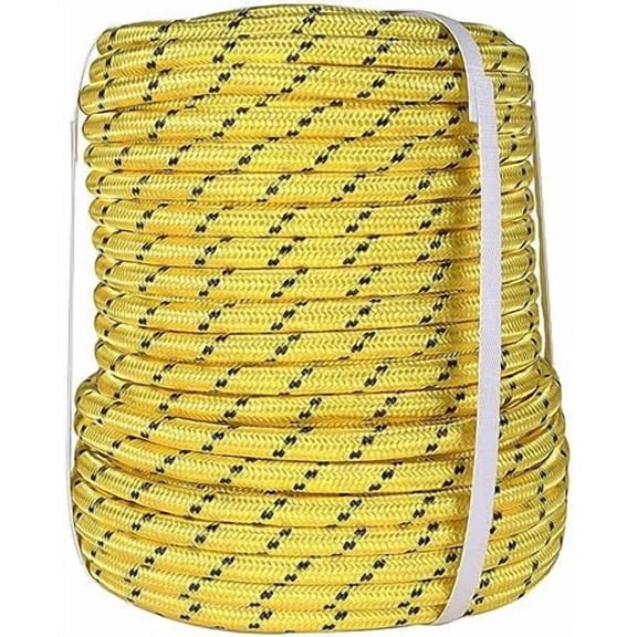 1/2 in x 200 FT Yellow Black Arborist Bull Rope Double  Polyester Rigging Hoisting Line Tree Rope$$Tools & Hardware Other