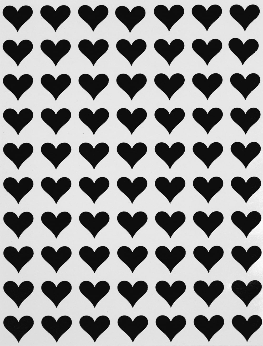 1/2 inch (0.50)  Heart Sticker Bulk Labels Sheets DIY Scrapbooking Stickers for Valentine's Day, Stationery, Arts & Crafts 13mm, 7560-Pack (Black)v by Royal Green