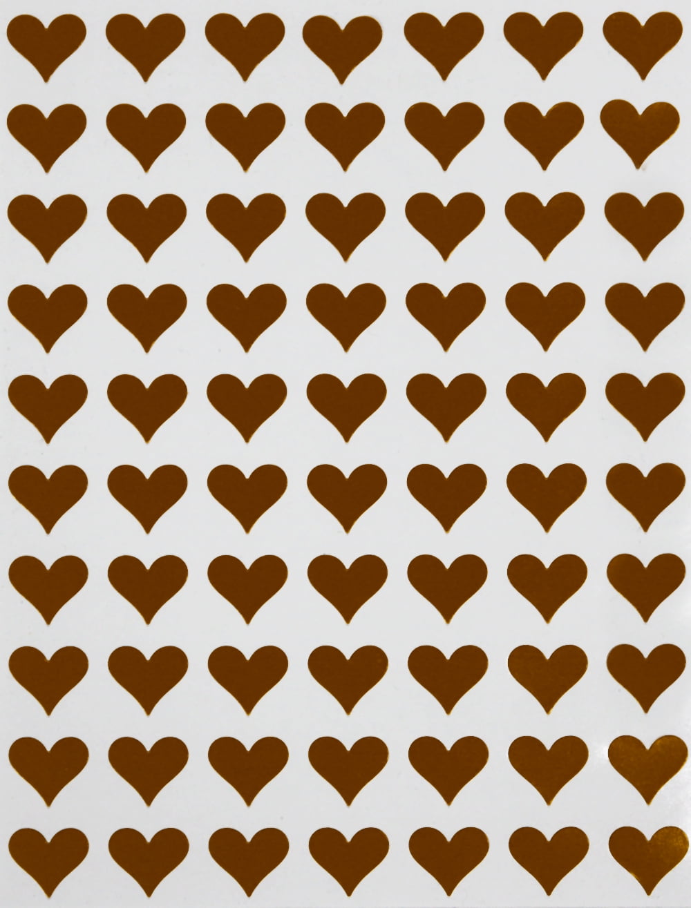 1/2 inch (0.50)  Heart Sticker Bulk Labels Sheets DIY Scrapbooking Stickers for Valentine's Day, Stationery, Arts & Crafts 13mm, 7560-Pack (Brown) by Royal Green