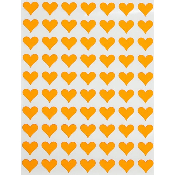 1/2 inch (0.50) Heart Sticker Bulk Labels Sheets DIY Scrapbooking Stickers for Valentine's Day, Stationery, Arts & Crafts 13mm, 7560-Pack (Orange) by Royal Green