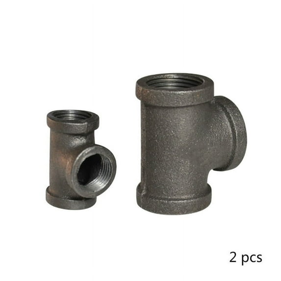1/2 inch 3/4 inch 1 inch Black Iron Tee connector DIY Home Decoration Pipe Fittings LOFT Industry Malleable Iron Pipe Fittings