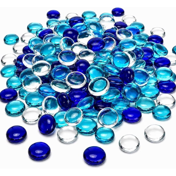 1/2 inch Bahama Blend Fire Glass Beads for Fire Pit - 10 Pounds Reflective Round Glass, Decorative for Natural or Propane Fireplace, Fire Table, Fish Tank, Vase Fillers and Landscaping