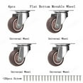1-2 inch Casters Set of 4 Rubber Small Caster Wheels for Heavy Duty ...