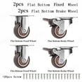 1-2 inch Casters Set of 4 Rubber Small Caster Wheels for Heavy Duty ...