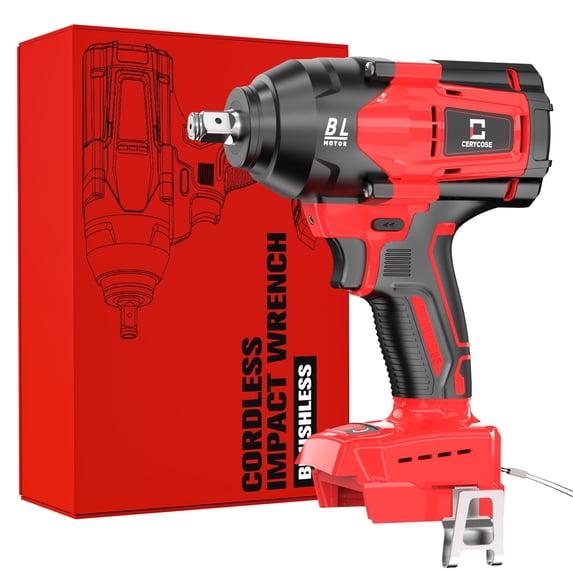 1/2 inch Cordless Impact Wrench for Milwaukee 18V Battery with LED Light, 600FT-LBS (810N.m) Brushless Electric Impact Gun