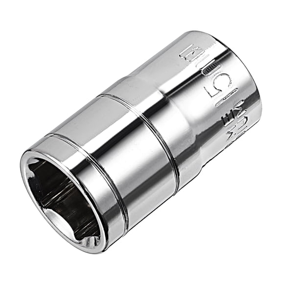 Unique Bargains 1/2-inch Drive 15mm 6-Point Shallow Socket, Cr-V