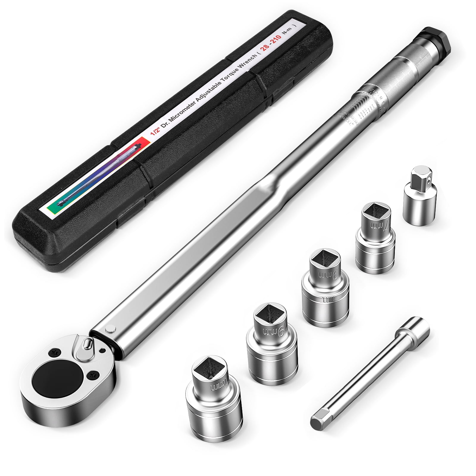 1/2inch Drive Click Torque Wrench Set, 20159 FtLb/28210 Nm, Dual