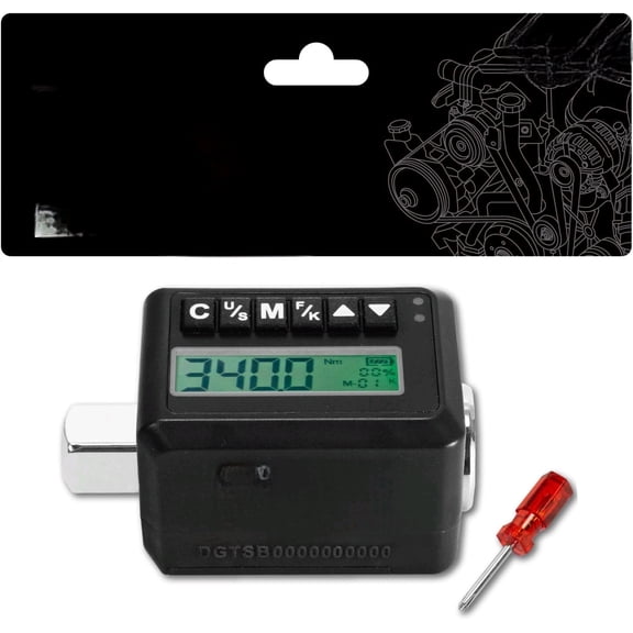 1/2-inch Drive Digital Torque Adapter 12.5250 ft-lbs (17340 Nm), Heavy Duty Electronic Torque Wrench Adapter for 1/2" Ratchets, LED Display and Buzzer Alert, Torque Tester and Calibration Tool