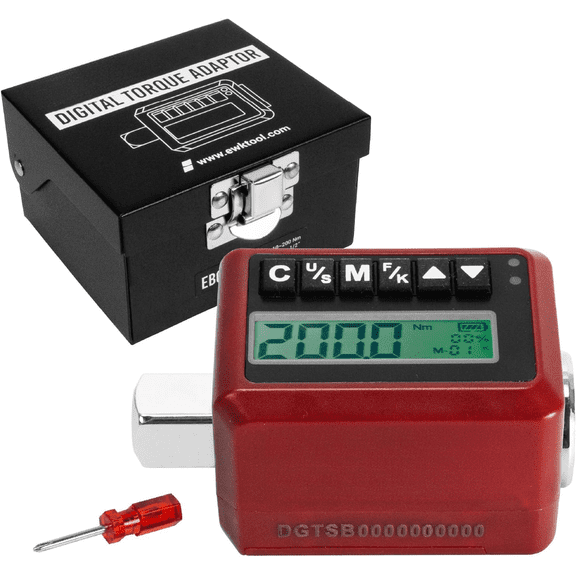 1/2-inch Drive Digital Torque Adapter 7.4147.6 ft-lbs (10200 Nm), Electronic Torque Wrench Adapter with LED Display and Buzzer Over Torque Alert for 1/2" Ratchets