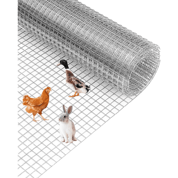 1/2 inch Hardware Cloth - Hot-Dip Galvanized After Welding Wire Mesh Roll Chicken Fence, Rabbit Guard, Tree Protection Heavy Duty Metal Screen