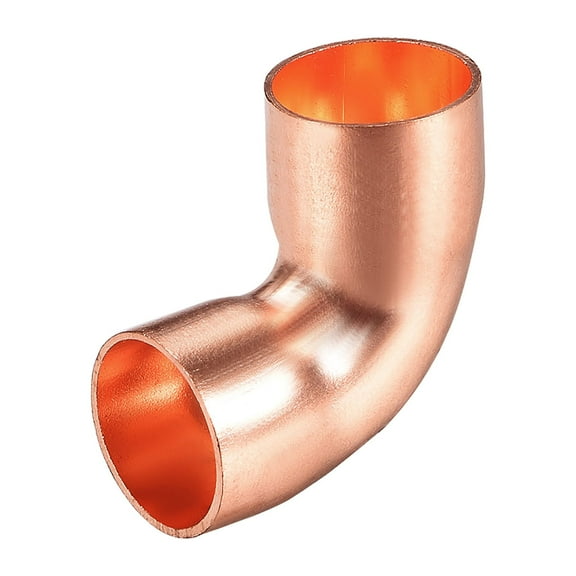 Uxcell 90 Degree Copper Elbow Short-Turn Copper Pipe Fitting Connector for Plumbing 1" x 1" x 0.55"