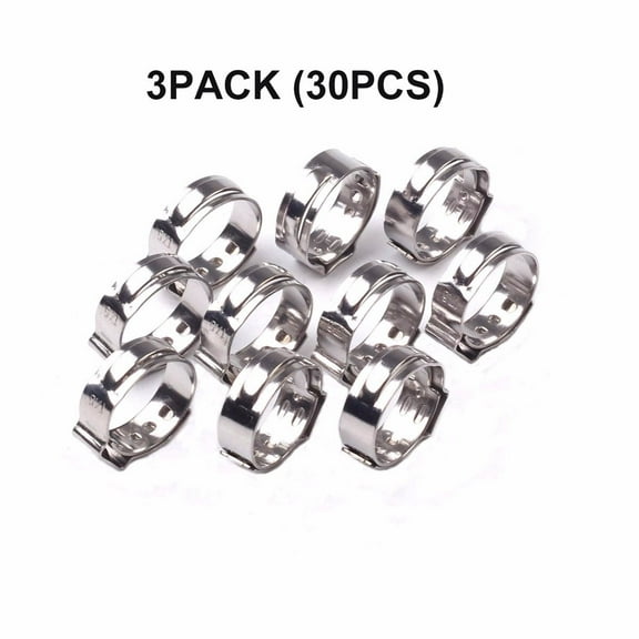 1/2" inch PEX 304 Stainless Steel Clamp Cinch Rings Crimp Pinch Fitting 30PCS