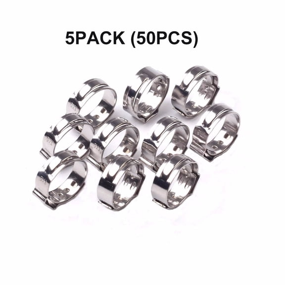 1/2" inch PEX 304 Stainless Steel Clamp Cinch Rings Crimp Pinch Fitting 50PCS