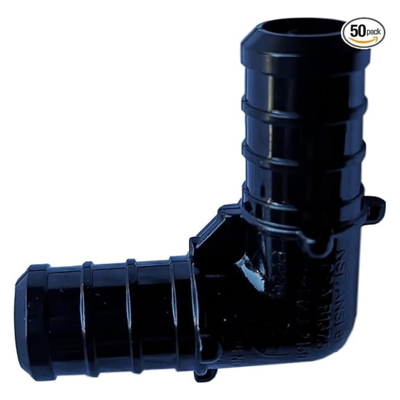 1/2 inch Pex Elbow Alloy Elbow, Plastic Elbow - Crimp Pex B, Black, 50 Pieces