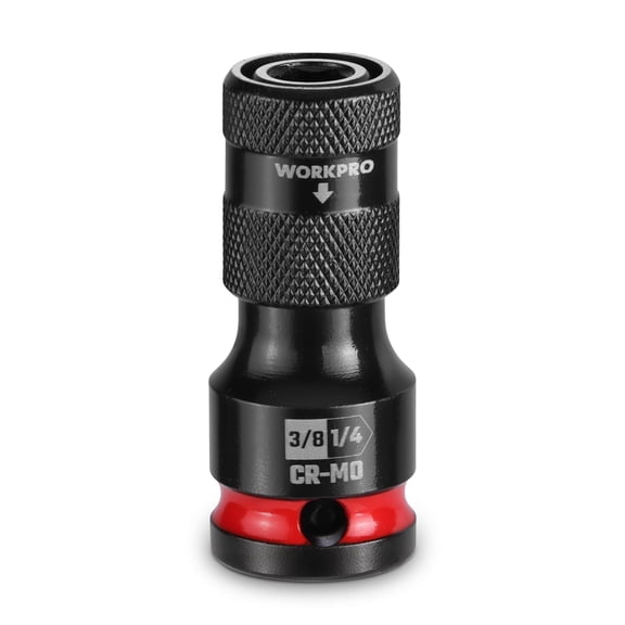 1/2-inch Square to 1/4-inch Hex Quick Release Impact Socket Adapter and Bit Holder for Ratchet Wrenches, Drivers, Drills - Made from Durable CR-MO Steel