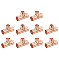 1/2-inch x 3/8-inch x 1/2-inch Copper Reducing Tee Copper Pressure Pipe Fitting Connector 10Pack