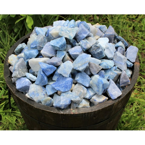1/2 lb Bulk Lot Natural Blue Quartz Rough Crystal Gemstone Raw Tumbler Rock 8 oz