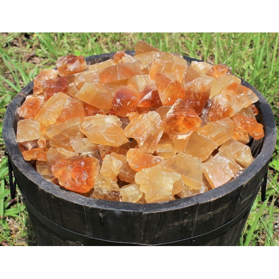 1/2 lb Bulk Lot Natural Rough Honey Calcite (Raw Crystal, Caramel Calcite) 8 oz