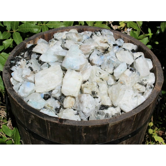 1/2 lb Bulk Lot Natural Rough Rainbow Moonstone Crystals (Raw Reiki Rocks 8 oz)