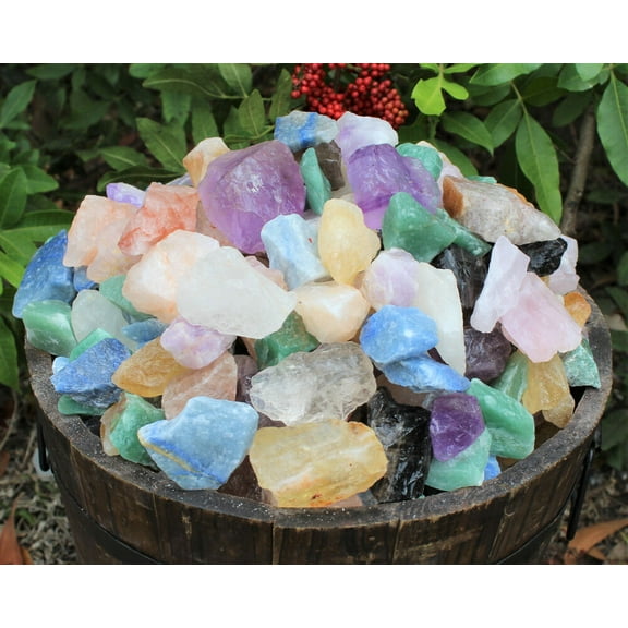 1/2 lb Lot Natural Rough Mixed QUARTZ (Amethyst, Citrine, Clear, Smokey, Rose)