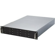 1.2 mm SGCC Micro Redundant Single 2U Rackmount Server Case, Silver & Black