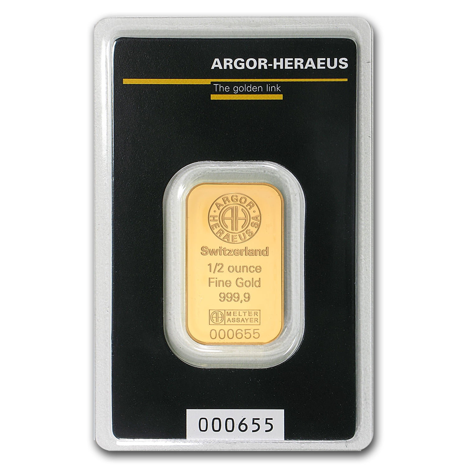 1/2 oz Gold Bar - Argor-Heraeus (In Assay)