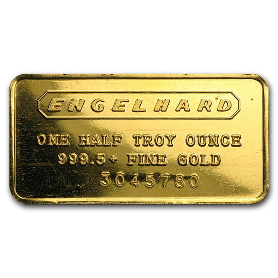 1/2 oz Gold Bar - Engelhard (7-digit Serial #, Frosted Reverse)