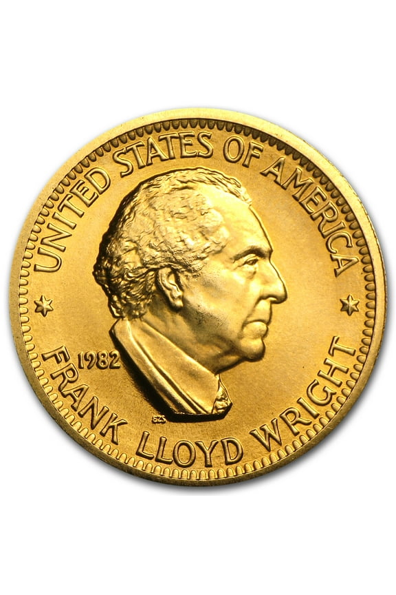1/2 oz Gold Commemorative Arts Medal Frank Lloyd Wright