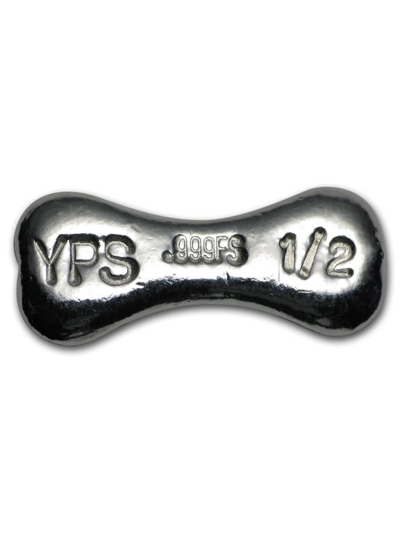 1/2 oz Hand Poured Silver Dog Bone