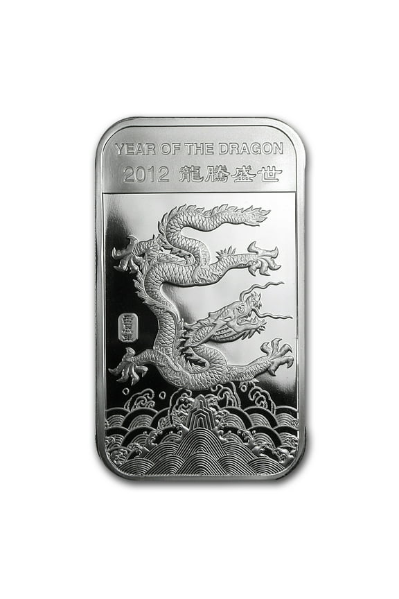 1/2 oz Silver Bar - APMEX (2012 Year of the Dragon)