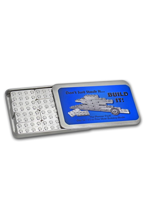 1/2 oz Silver Building Block Bars - 24-Piece Planner Pack
