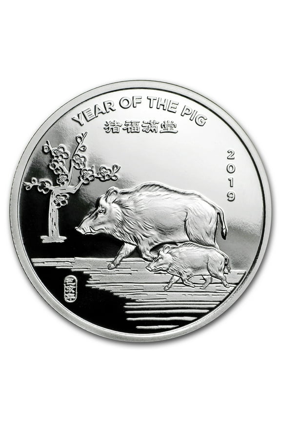 1/2 oz Silver Round - APMEX (2019 Year of the Pig)