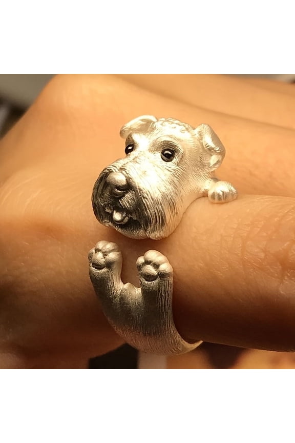 1/2 pieces cute cartoon puppy ring with adjustable opening small animal ring, exquisite holiday gift for girlfriend,Gold