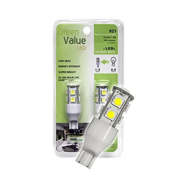 (1) 2 pk 921 Base LED Replacement Bulb 100 LUM 10-24v Natural White 15004V