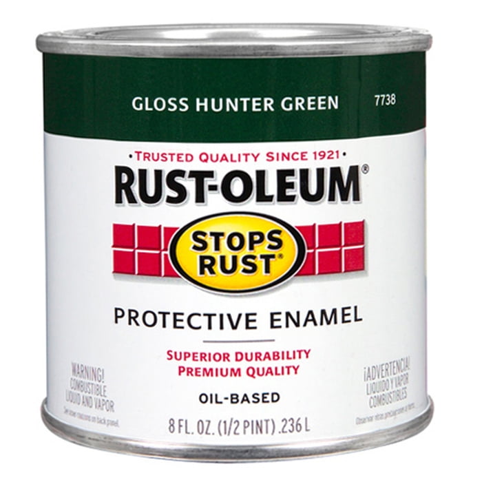 1/2 pt Rust-Oleum 7738730 Hunter Green Stops Rust Protective Enamel ...