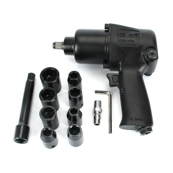 1/2" Twin Hammer Air Impact Wrench Set W/Sockets Max Torque 660N.m Pneumatic Sleeve Pneumatic Tools
