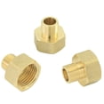 thumbnail image 1 of 1/2" to 3/8" Brass Compression Reducer Adapter, 3/8" Male to 1/2" Female Water Supply Pipe Fitting for RV Kitchen Water Line, 3 PCS, 1 of 8
