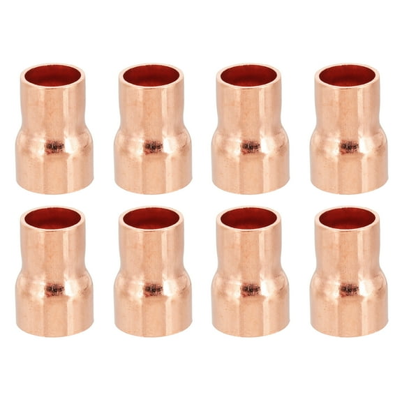 Copper Reducers 99.9% Pure Copper Reducing Coupling Pressure Fitting Pipe Tube Connector Adapter 1/2" to 3/8" 8