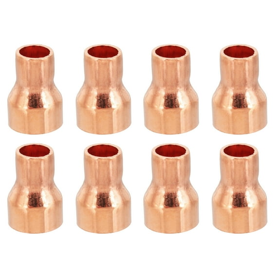 Copper Reducers 99.9% Pure Copper Reducing Coupling Pressure Fitting Pipe Tube Connector Adapter 1/2" to 5/16" 8
